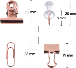 Push Pins <span class=keywords><strong>Binder</strong></span> Clips Büroklammern Bulldog Clips Sets mit Box für Office School Zubehör Home Desk Supplies - Product Image 2