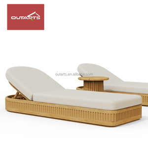 Lettini Prendisole in Legno di Teak per Esterni, Sedie da Giardino e Spiaggia, Arredamento per Cortile - Product Image 6