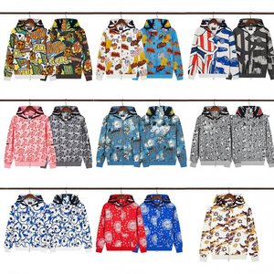 เสื้อฮู้ดดี้ผู้ชายสไตล์ฮิปฮอปสุดเทรนด์ ลายพิมพ์ดีไซน์เนอร์ ปักลาย ผ้าฝ้ายฟลีซ 100% เป็นมิตรกับสิ่งแวดล้อม มีกระเป๋าซิป - Product Image 1
