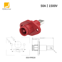 Connecteur E-Weichat haute intensité mâle/femelle 50A-350A haute tension 1500V IP67 modèle rouge type trou fileté haute puissance solaire