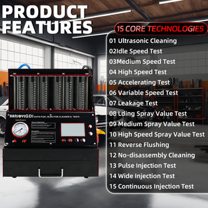 GDI Nettoyeur de buses de voiture pour injecteurs de carburant 6 cylindres <span class=keywords><strong>Machine</strong></span> d'essai de nettoyage d'injecteurs de carburant pour voitures diesel - Product Image 4