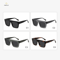 Lunettes de soleil de mode surdimensionnées polarisées en acétate TAC de luxe de haute qualité 2024 pour hommes femmes gris