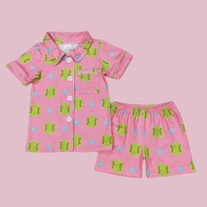 Ensemble short et t-shirt rose à manches courtes pour filles, vêtements pour petites filles, boutique de vêtements pour enfants, vente en gros, haute qualité, nouvelle arrivée, vente chaude - Product Image 2