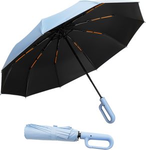 Sombrilla Automática de Protección Solar al por Mayor, 8 Varillas, Doble Uso para Sol y Lluvia, Sombrilla Plegable de 3 Secciones para Negocios con Logotipo Personalizado - Product Image 1