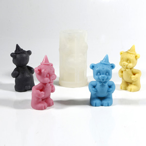 Resin Bear Cake Decoration <b>Mold</b> For Baking DIY Craft Supplies Transparent White Silicone <b>Mold</b> With <b>Candle</b> Detail - Product Image 3