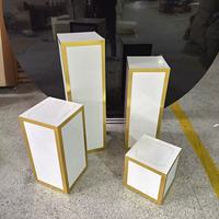 Vente populaire mariage or blanc socle carré cylindre gâteau support acrylique socle pour mariage événement fête d'anniversaire décoration
