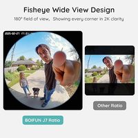 Sonnette de porte intelligente WiFi J9Q IP65 avec audio bidirectionnel, détection de mouvement, vision nocturne, vidéo 2K, caméra de surveillance, champ de vision de 150°