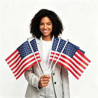 Promotion en gros de drapeaux à main en tissu 100 % polyester de haute qualité, conception personnalisée, pour événements, affichage extérieur