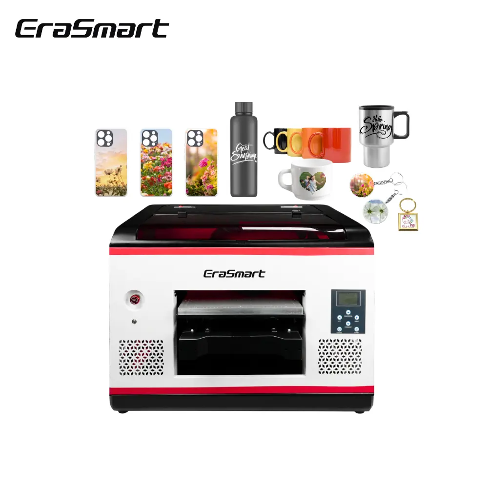 EraSmart最新のデジタル3545電話ケースフラットベッドUV印刷機A3UVプリンター塗装印刷中小企業のアイデア