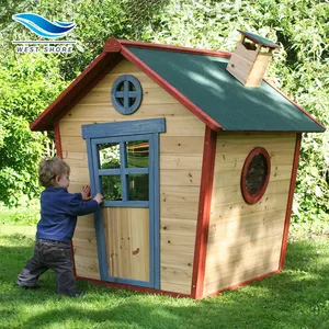 Casa de juegos de madera Montessori para niños, equipo de juegos al aire libre para el jardín, casa de juegos al aire libre