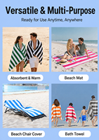 Factory Direct Pure Cotton Beach Towels Thick Soft Absorbent Plush Durable Oversized For Hotel Resort