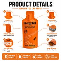 Sachet de Gel Énergétique Personnalisé 30g 40g 50g, Sachet en Aluminium Découpé à l'Emporte-Pièce avec Ouverture Facile, Échantillon de Nutrition Sportive Électrolytique en Gros