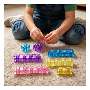 Bloques de Goma para Viajes, Juguete de Actividad Silenciosa para Niños, Colores Brillantes, Entrenamiento Cognitivo, Desarrollo Espacial - Product Image 4