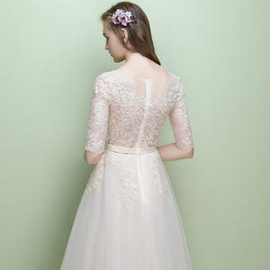 <span class=keywords><strong>2025</strong></span> שמלה חדשה שמלת שושבינה באורך מלא שרוול ארוך בתוספת גודל סאטן-קו קו-הצוואר מובנה חזייה שמלה לנשים - Product Image 3