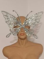 Masque pour les yeux en strass brillant en forme de papillon pour femmes, soirée en boîte de nuit, bal de promo, lunettes en cristal, masque de mascarade d'Halloween, spectacle de scène