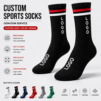 Chaussettes de sport personnalisées OEM respirantes en coton antidérapantes avec logo sur le dessous pour la course et l'entraînement