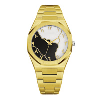 Montre à quartz à chiffres arabes en gros, personnalisable OEM, bracelet en acier inoxydable, étanche, montres minimalistes personnalisées pour hommes