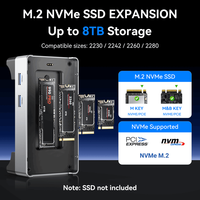 Station d'accueil Thunderbolt 4 40 Gbps pour Mac Mini, double sortie 4K 60 Hz, boîtier SSD M.2 NVMe, Type C, Stock M003Pro
