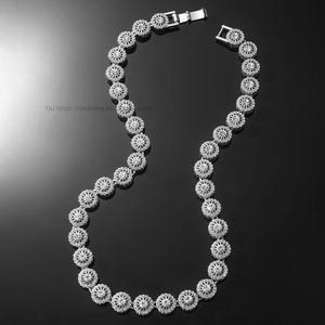 Full Rock Sugar Necklace Men's Cool Band <b>Cuban</b> <b>Chain</b> Necklace Tanjing Fashion Lijing Necklace - Product Image 3