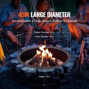 Anillo de fogata DIY de 45 pulgadas con revestimiento exterior de acero para chimeneas y chimeneas al aire libre, duradero y fácil de usar - Product Image 3