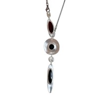 Collier pendentif goutte d'eau en argent tibétain avec onyx naturel serti clos, chaîne serpent, bijoux de mode pour femme, modèle JX056