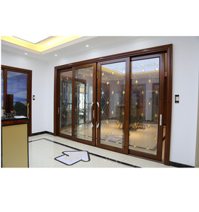 Chêne américain Anodisation en aluminium portes coulissantes avec isolation <span class=keywords><strong>phonique</strong></span> pour balcon - Product Image 5