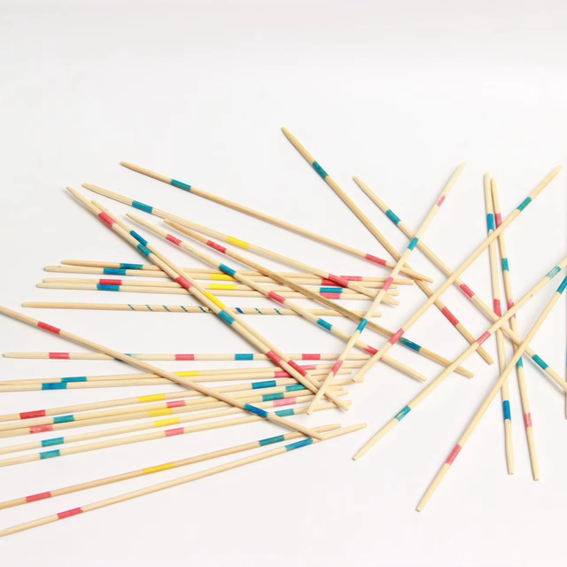 Indoor Mini 25 Pcs Wooden Pick-up Stick & Giant Mikado Limbo Game Set Educational Toys for Kids