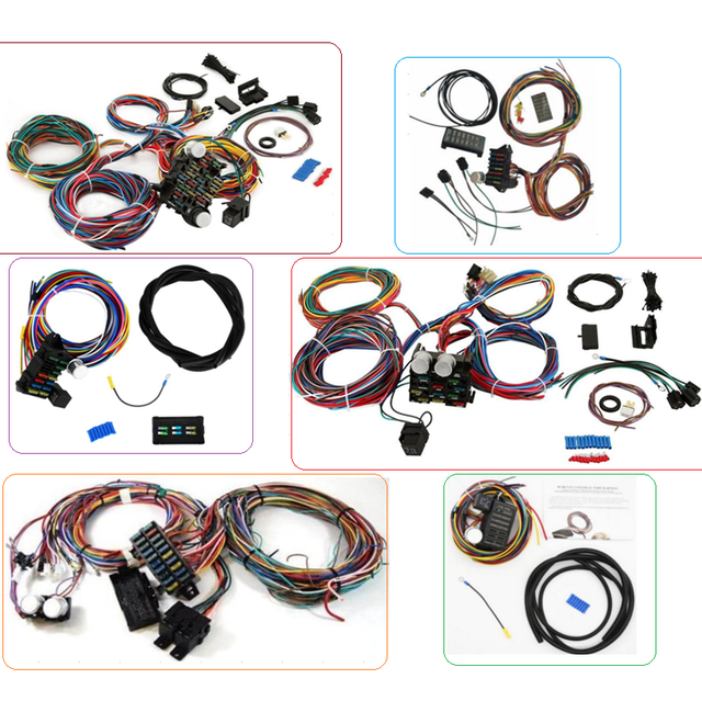 8 Circuit 12 Circuit 14 Circuit 20 Circuit 21 Standard Circuit Universal Wiring Harness Kit  Muscle Car Hot Rod XL Wire Harness