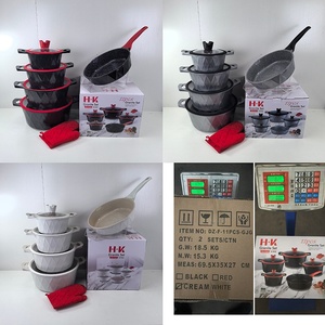 Juego de Ollas de 11 Piezas de Alta Calidad con Revestimiento de Granito, <span class=keywords><strong>Aluminio</strong></span> Fundido, Ecológico, Antiadherente, Diseño Moderno y Simple - Product Image 2