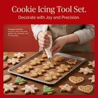 Ensemble de moules à biscuits en acier inoxydable multi-formes sur le thème de Noël, accessoire de pâtisserie DIY pour la maison, pour la préparation de desserts de fête