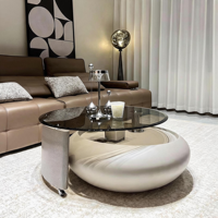 Ensemble de table basse en verre trempé durable, design moderne élégant, écologique, fonctionnalités personnalisables, meubles de salon