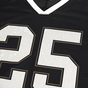 Maillot de football personnalisé Healy en mesh noir, col en V, manches courtes, respirant, unisexe, pour adulte, numéro 25 imprimé - Product Image 4