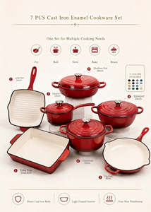 Set di Pentole <span class=keywords><strong>in</strong></span> <span class=keywords><strong>Ghisa</strong></span> <span class=keywords><strong>Smaltata</strong></span> Multicolore 7 Pezzi Antiaderente Multifunzionale per Uso Domestico <span class=keywords><strong>Pentola</strong></span> per Zuppa Multiuso - Product Image 6
