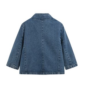 Set Women's 2026 new 2-piece suit casual fashion collar <strong>half</strong> sleeve denim <strong>jacket</strong>+retro women's high waist denim bell bottoms - Product Image 2
