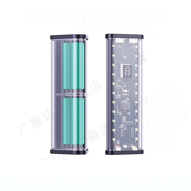 Triangular Transparent 6S 18650 Battery Box Fast Charging and Flash Charging Power Bank Kit