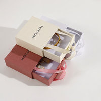 Boîte cadeau de luxe en papier rigide avec tiroir coulissant pour bijoux et montres, logo personnalisé, poignée, couleur personnalisée, doublure en éponge - Emballage portable