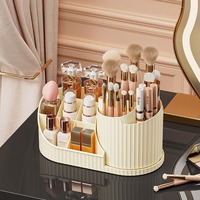 Support rotatif pour pinceaux de maquillage de table - Boîte de rangement multifonctionnelle pour rouge à lèvres, fards à paupières et coiffeuse