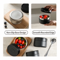 Boîte à lunch isotherme en acier inoxydable de 340 ml pour enfants, avec bouton de pression hermétique, personnalisable