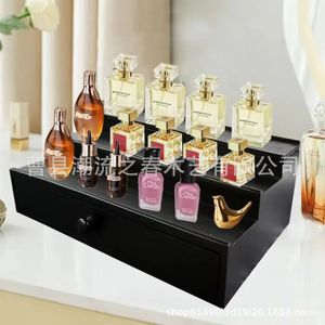 Cross-<b>border</b> wooden cosmetic storage box with drawers, tiered perfume <b>display</b> rack, wooden counter perfume <b>display</b> rack - Product Image 4