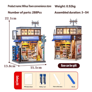 Cabaña Japonesa Art Deco, Manualidad en Madera, Modelo de Escena en Miniatura, Rompecabezas, Juguete para Adultos - Product Image 4