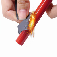 Camping 1/2x5 pouces, trou percé XXL revêtement de protection rouge Feuerstarter survie fireestel Fire Starter avec forte étincelle