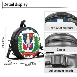 Bolso de Mano Circular de PU con Estampado de la Bandera de República <span class=keywords><strong>Dominicana</strong></span> para Mujer, Correa Ajustable, Mochila Cruzada para <span class=keywords><strong>Viajes</strong></span> y Desplazamientos al Aire Libre - Product Image 6