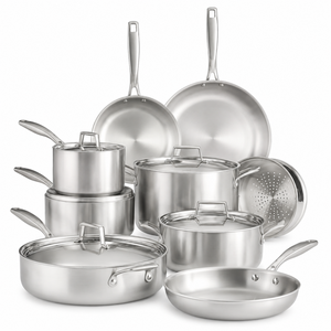 <strong>Stainless</strong> Cookware Set <strong>Pots</strong> <strong>and</strong> <strong>Pans</strong> 3-ply <strong>Stainless</strong> <strong>Steel</strong> Professional Grade, 12pcs Factory OEM Kitchenware - Product Image 1