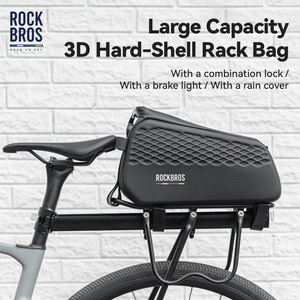 <span class=keywords><strong>Sacoche</strong></span> de vélo ROCKBROS ROAD to SKY SERIES <span class=keywords><strong>pour</strong></span> porte-bagages arrière avec feu arrière et cadenas à combinaison <span class=keywords><strong>pour</strong></span> VTT et vélos de route - Product Image 1
