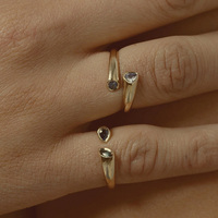 Bijoux en argent sterling 925 les plus vendus : design minimaliste en forme de cœur à boucle ouverte avec pierres en zircone