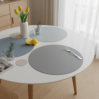Sets de table ronds en silicone imperméables et faciles à nettoyer, diamètre 26 cm, 30 cm, 34 cm, 40 cm, pour table à manger, antidérapants et résistants à la chaleur