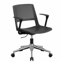 Silla de Oficina Ergonómica con Soporte Lumbar, Giratoria, con Ruedas, de Plástico, para Computadora, Cómoda para el Hogar, Oficina, Escuela y Conferencias