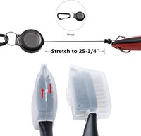 Brosses de golf légères à motif personnalisé imprimé, poils en nylon, 7,6 pouces, rétractables, avec mousqueton en aluminium à fermeture éclair