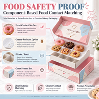 Boîte d'emballage pour boulangerie, pour biscuits, beignets, pâtisseries, taille personnalisée, séparateur, papier alimentaire, boîte imprimée