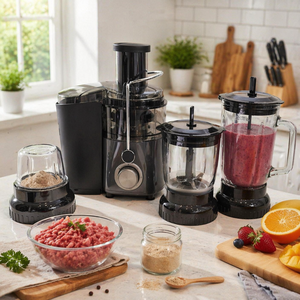 <span class=keywords><strong>Extracteur</strong></span> <span class=keywords><strong>de</strong></span> <span class=keywords><strong>jus</strong></span> centrifuge électrique Big Mouth 65 800W, mixeur, hachoir, bol avec trancheuse/râpe/bocal en verre - Product Image 2